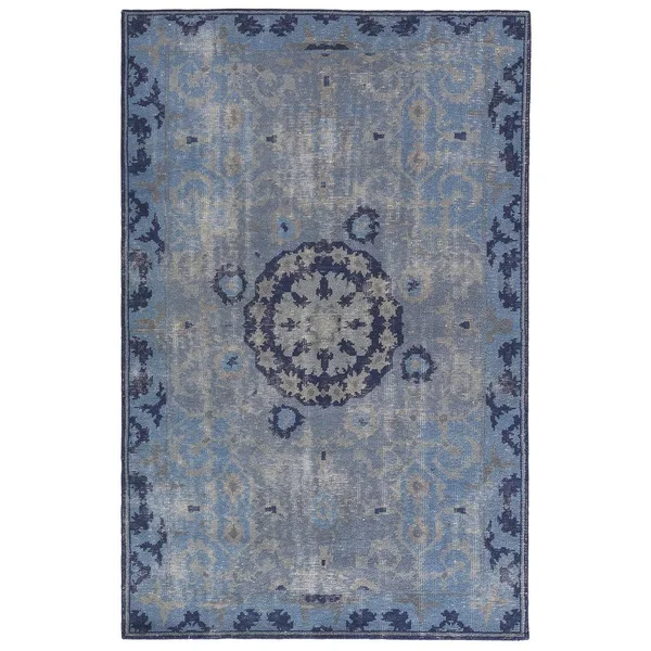 Juniper Home Hand-Knotted Oriental Blue Area Rug - 5& x 8&, Size 5& x 8&