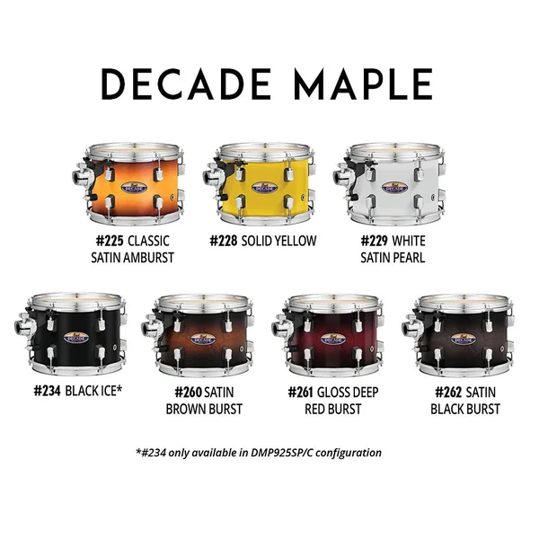 Pearl Decade Maple 10x22x7x22 Tom DMP1007T/C261 Gloss Deep Redburst Drum
