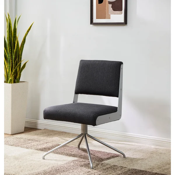 Safavieh Couture Emmeline Swivel Office Chair - Slate Grey - Silver