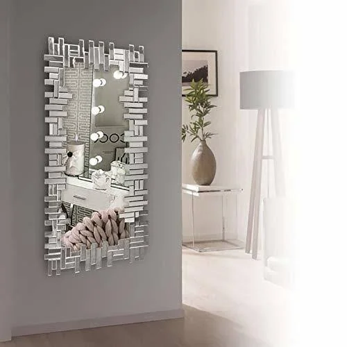 KOHROS Art Decorative Wall Mirrors Large Grecian Venetian Mirror for Hotel Home Vanity Sliver Mirror (W 24.8x22 x H 47.3x22 Rect
