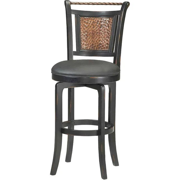 Hillsdale Norwood 30.5x22 Swivel Bar Stool in Black and Copper, 25 x 19