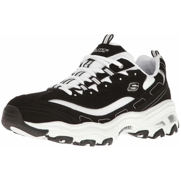 Skechers D&Lites Men's Shoes, 7, Black White