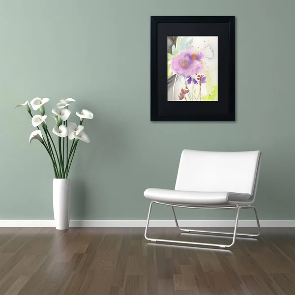 Trademark Fine Art Purple Poppies Canvas Art by Sheila Golden - Black Matte, Black Frame