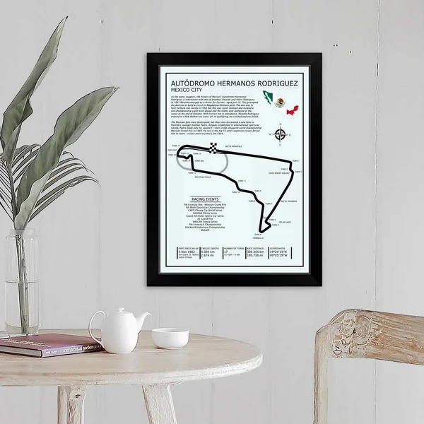 Autodromo Hermanos Rodriguez - Black Framed Wall Art, 18x24, Great Big Canvas