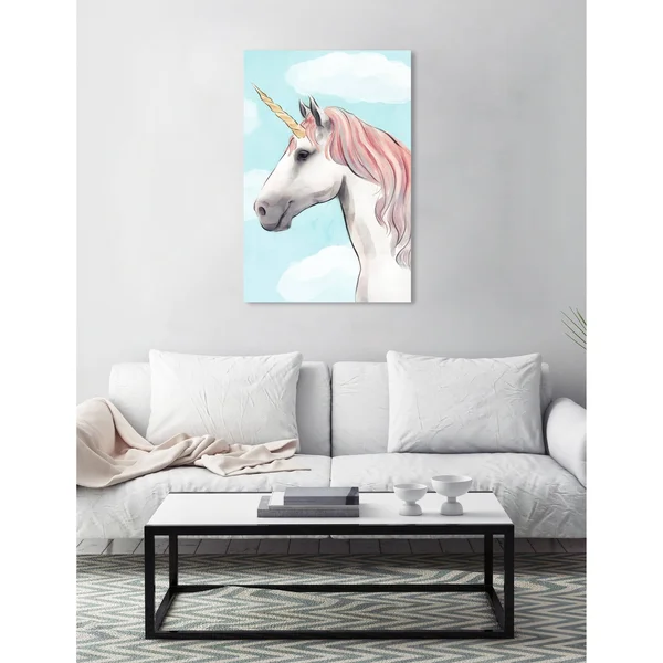 Oliver Gal 'Pastel Unicorn Mane' Fantasy and sci-fi Wall Art Canvas Print - Pink, Blue - 24 x 36