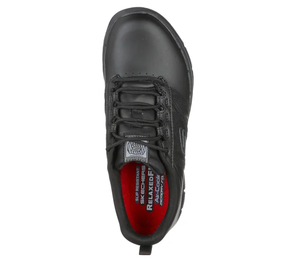 Skechers Women's Work Relaxed Fit Ghenter Follans SR Sneaker - Black
