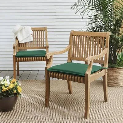 Indoor/Outdoor Sunbrella Chair Pad Sand & Stable Fabric: Canvas Forest Green, Size: 2x22 H x 19x22 W x 16x22 D