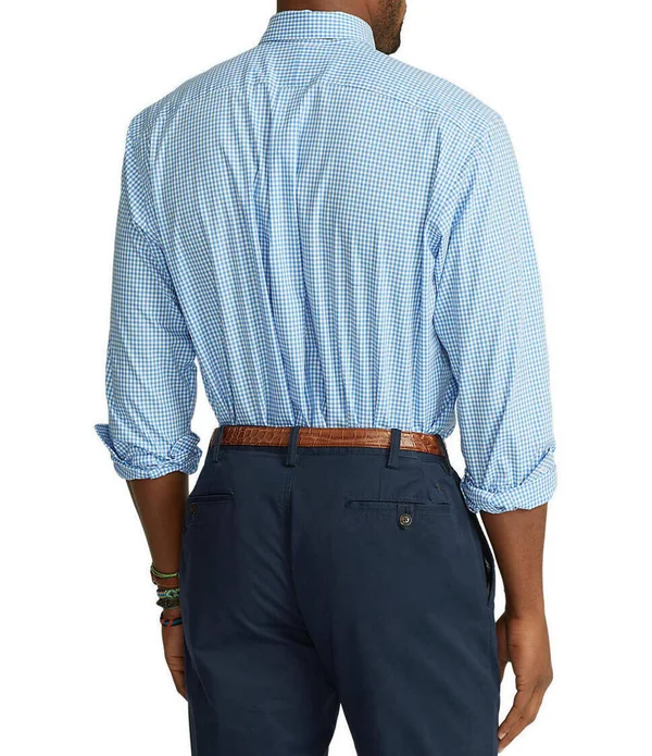 Polo Ralph Lauren Men's Big & Tall Classic-Fit Poplin Shirt - Blue/White Check - Size 2LT