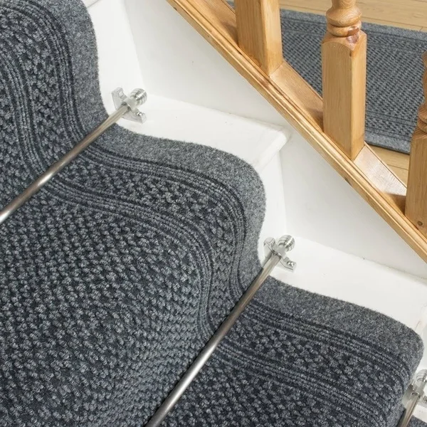 runrug USA Aztec Gray Stair Carpet Runner Length: 7 foot, WIDTHS
