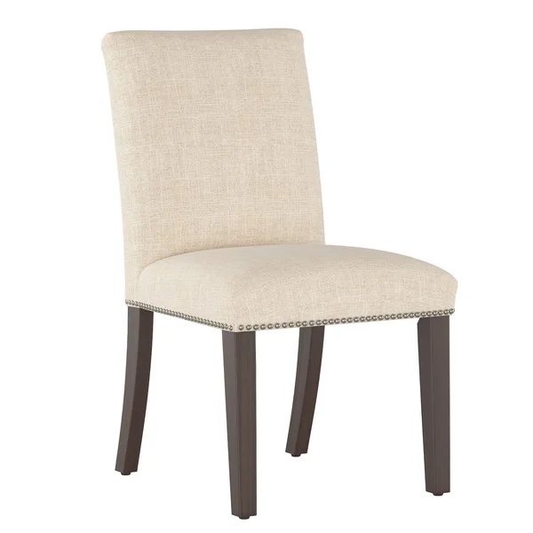 Shelly Nail Button Dining Chair Cream Linen - Skyline Furniture