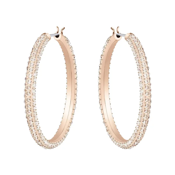 Swarovski Stone Rose Gold Hoop Earrings