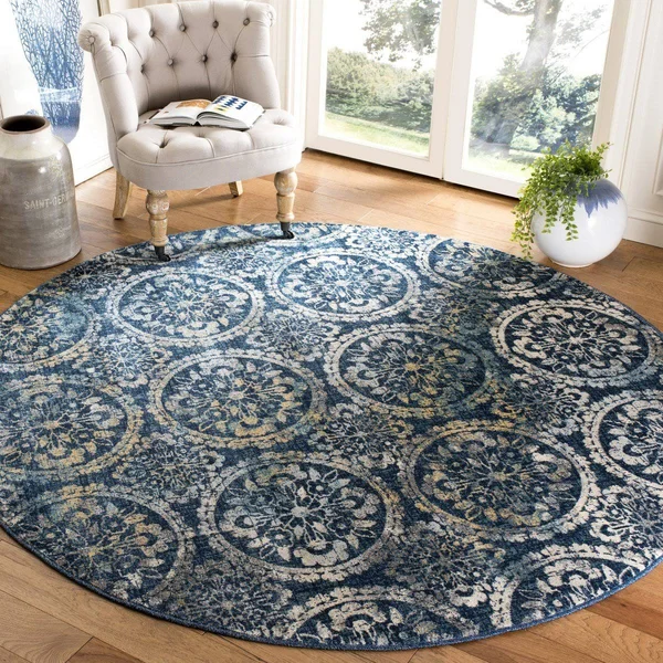 Safavieh EVK517D Evoke Navy, Creme Area Rug - 4& x 6&