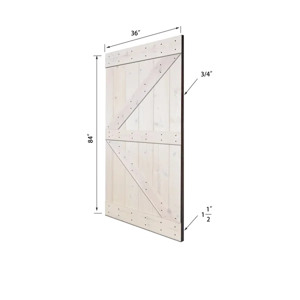 Akicon Paneled Wood Barn Door with Installation Hardware Kit - K2 Series - 28x22 - Dark Walnut