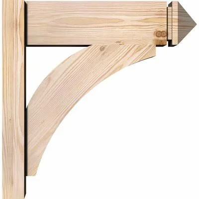 Ekena Millwork OUT06X18X18THR03RDF 6x22W x 18x22D x 18x22H Thorton Rough Sawn Arts and Crafts Outlooker, Douglas Fir
