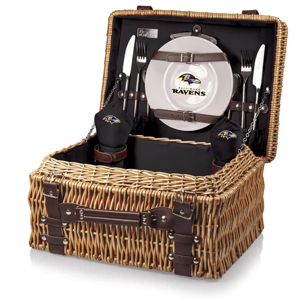 Picnic Time Black NFL Baltimore Ravens Champion Picnic Basket