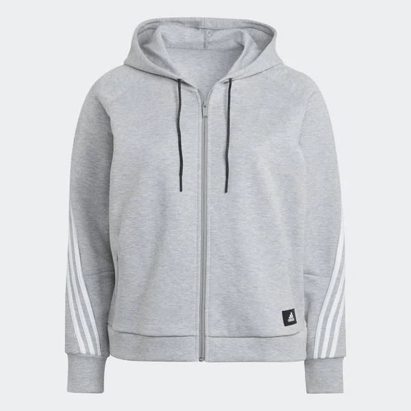 Adidas Plus Size Fleece 3-Stripes Full Zip Hoodie
