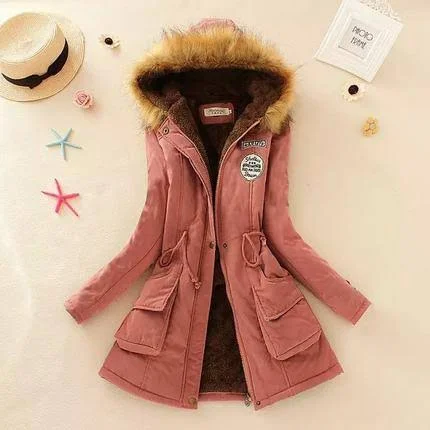 2018 Women Winter Thicken Warm Coat Female Autumn Hooded Cotton Fur Plus Size Basic Jacket Outerwear Slim Long Ladies Chaqueta D