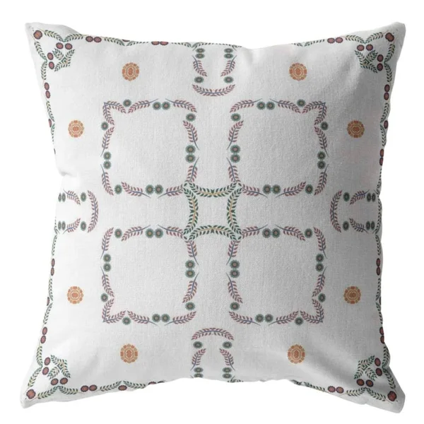 Flower Box Suede Blown and Closed Pillow White 20x22x20x22
