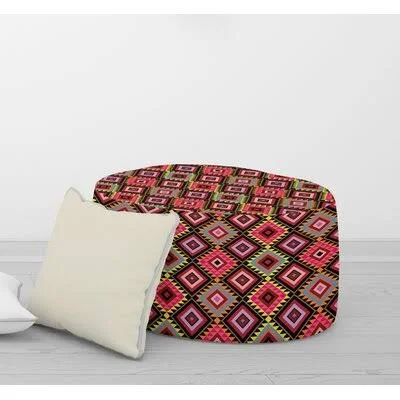 Rossman Pouf Wrought Studio Upholstery Color: Red/Pink