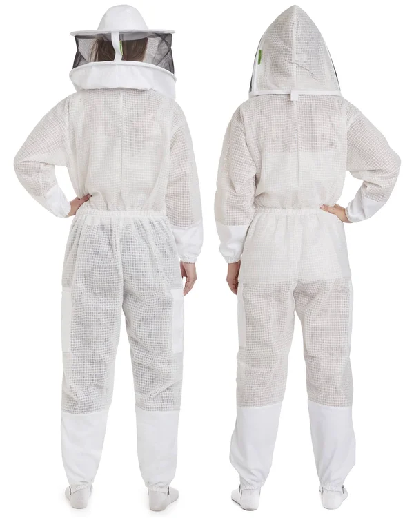 Natural Apiary - Zephyros Protect Beekeeping Suit - White - Clear View Fencing Veil - Keep Fresh & Comfortable with Maximum