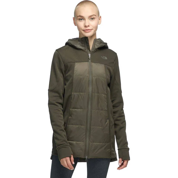 The North Face Women's Motivation Hybrid Long Jacket in New Taupe Green - New Taupe Green Heather - Size: Large