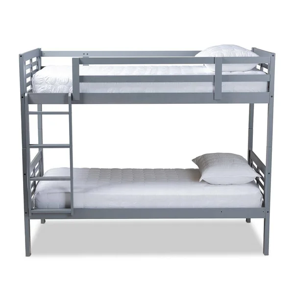 Baxton Studio Liam and Walnut Brown Finished Wood Twin Size Bunk Bed