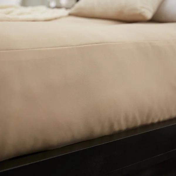 Humble and Haute Full Size 8-Inch Khaki Suede Dual Gel Memory Foam Futon Mattress