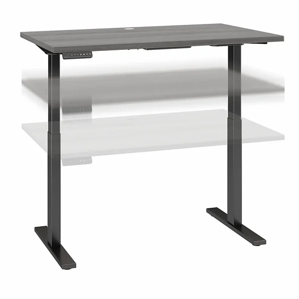 Bush Furniture - Move 60 Series 48W x 24d Electric Height Adjustable Standing Desk in Platinum Gray with Black Base - M6S4824PGB