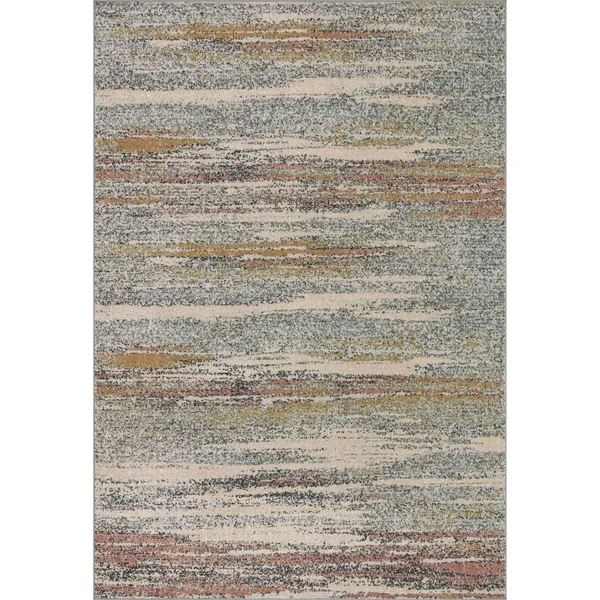 Alexander Home Bradford Modern Abstract Area Rug - 2&-3x22 x 7&-6x22 Runner - Pebble, Multi