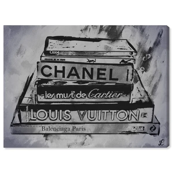 Oliver Gal &Lectures Black& Fashion and Glam Wall Art Canvas Print - Black - Gray (16 x 13)