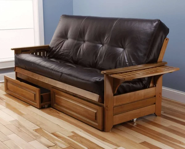 Kodiak Phoenix Frame-Butternut Finish-Oregon Trail Java Mattress-Storage Drawers