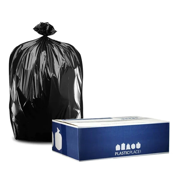 Plasticplace Heavy Duty 55-60 Gallon Trash Bags, 100 Count, Black