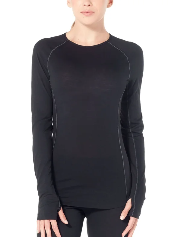 Icebreaker 150 Zone Long-Sleeve Crewe Top - Women's Black - M