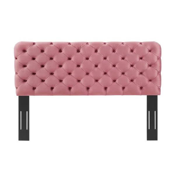 251 First Monroe Tufted Twin Performance Velvet Headboard in Dusty Rose Pink - Luxury & Glam, Bellacor