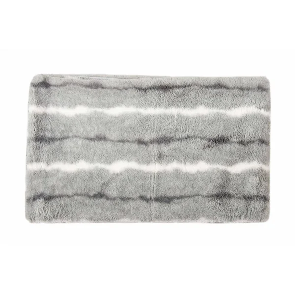 50x22 x 70x22 x 2x22 Grey-White, Faux Fur - Throw