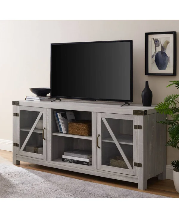 Walker Edison 58x22 Rustic Farmhouse TV Stand - Brown