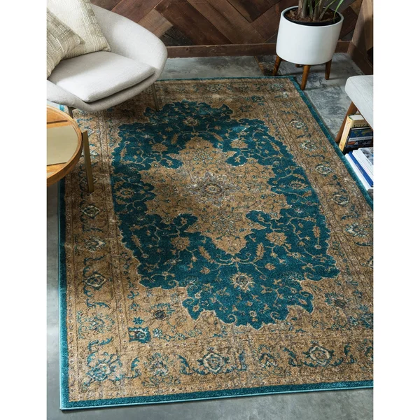 Unique Loom Amal Aurora Area Rug - 8& x 10& Teal