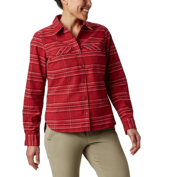 Columbia Silver Ridge Long Sleeve W Flannel Beet Plaid, L