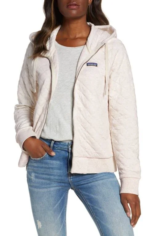 Patagonia Women's Organic Cotton Quilt Hoody Dyno White - XL