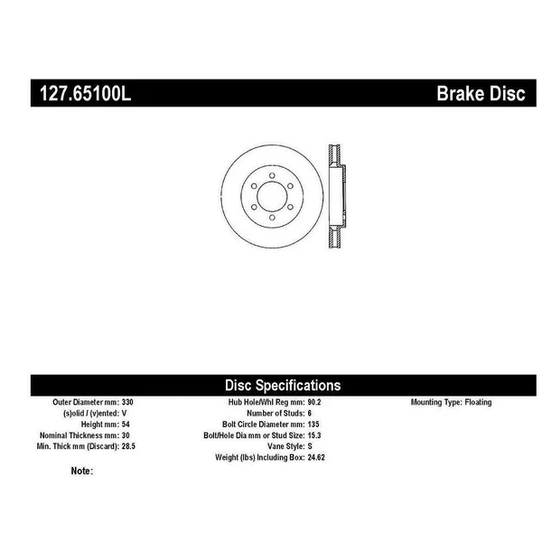 StopTech Sport Drilled/Slotted Brake Rotor - Front Left 127.65100L