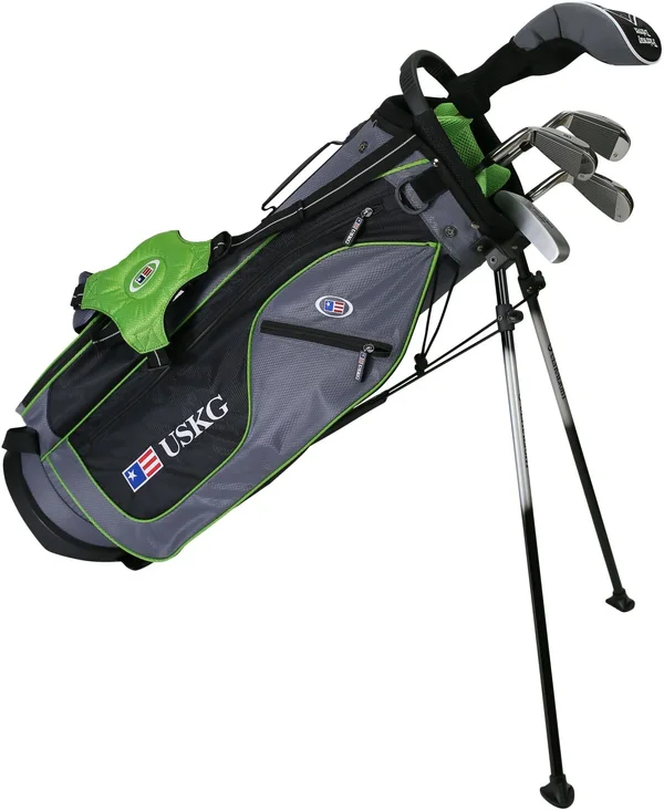 US Kids USKUL5760 Golf Club Stand Set - Grey & Green