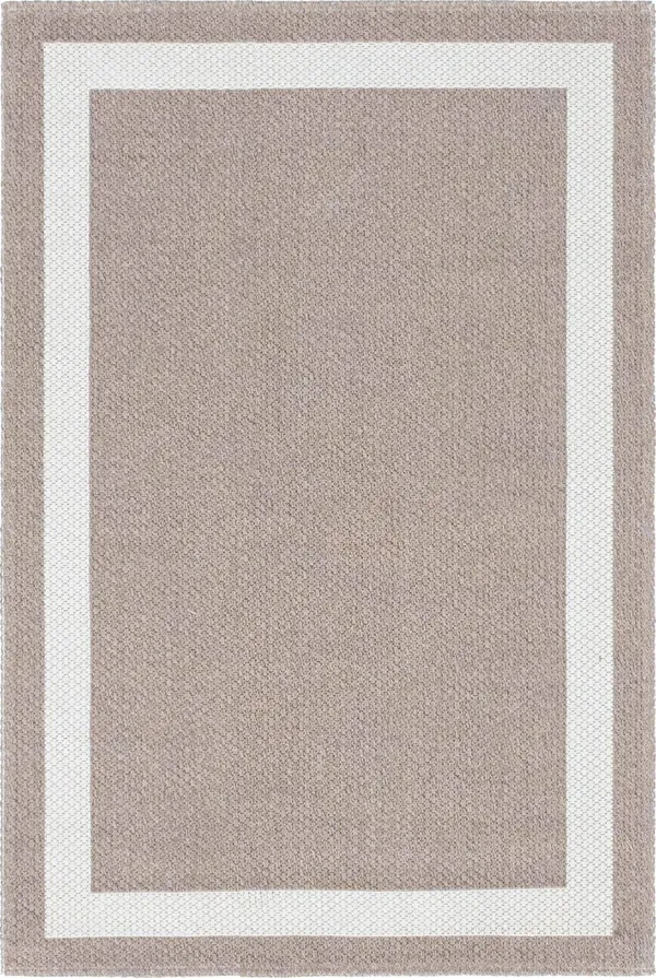 Unique Loom Border Decatur Rug - 4& 2 x 6& 0 - Taupe