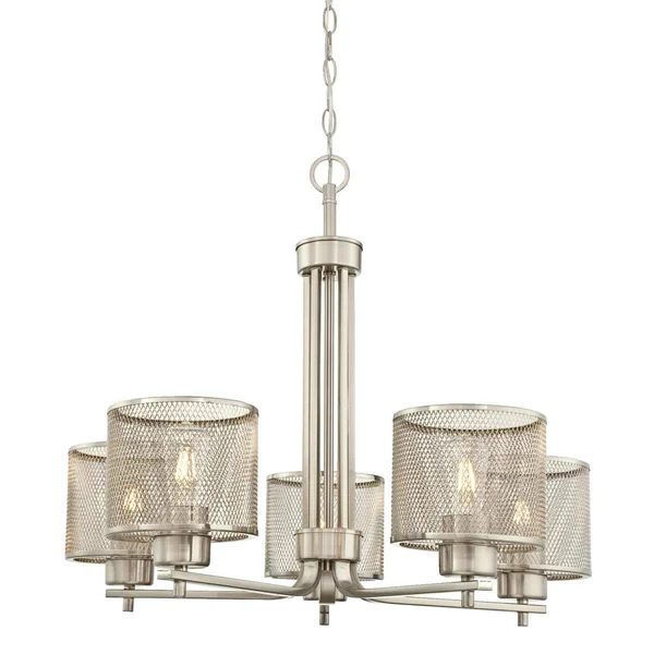 Westinghouse Morrison 5-Light Brushed Nickel Chandelier with Mesh Shades 6327500