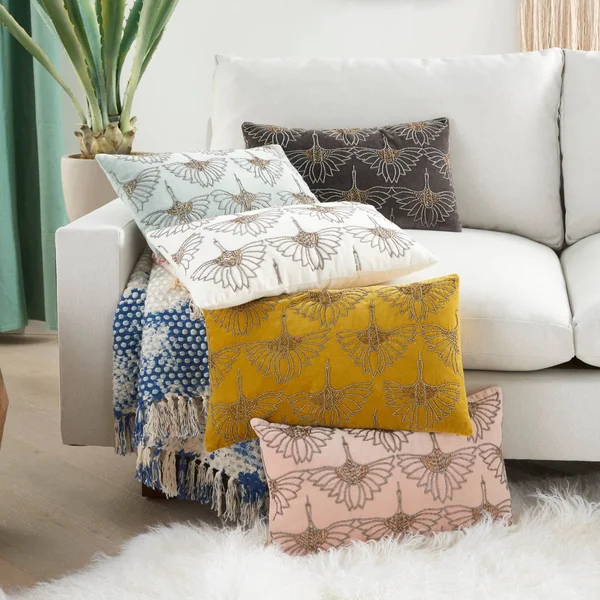 Nourison Sofia Ivory Decorative Throw Pillow - 12 inchx20 inch, Size: 12 inch x 20 inch