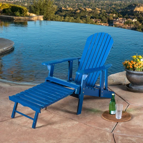 Hayle Reclining Adirondack Chair with Footrest - Set of 2 - Brown