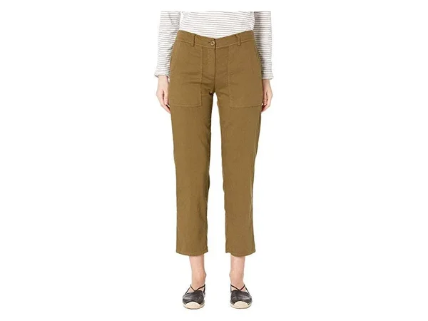 Eileen Fisher Slouchy Ankle Pants, Womens, 4, Olive