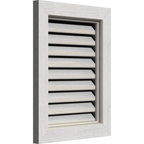 Ekena Millwork GVWVE16X1200RFPWR 16x22W x 12x22H Vertical Gable Vent (21x22W x 17x22H Frame Size): Primed, Functional, Rough Saw