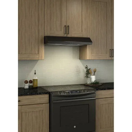 Broan BKDB130BL Sahale Black Range Hood - 30-Inch