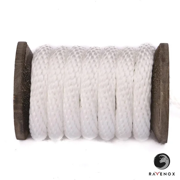 Ravenox Solid Braid Polyester Rope - Made in The USA, Milspec Cord White, 5/32-Inch x 3000-feet (Full Spool)