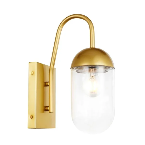 Ivy Terrace Matteo 1-Light Brass Wall Sconce, Size: White LD6172BR